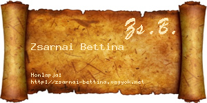 Zsarnai Bettina névjegykártya